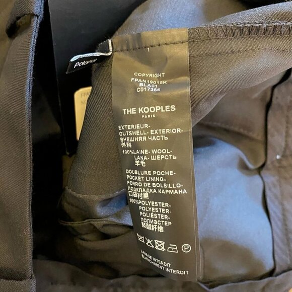 The Kooples Womens Stretch Smocking Pants Black Pockets Stud Wool 4/M 38 New - Picture 10 of 12